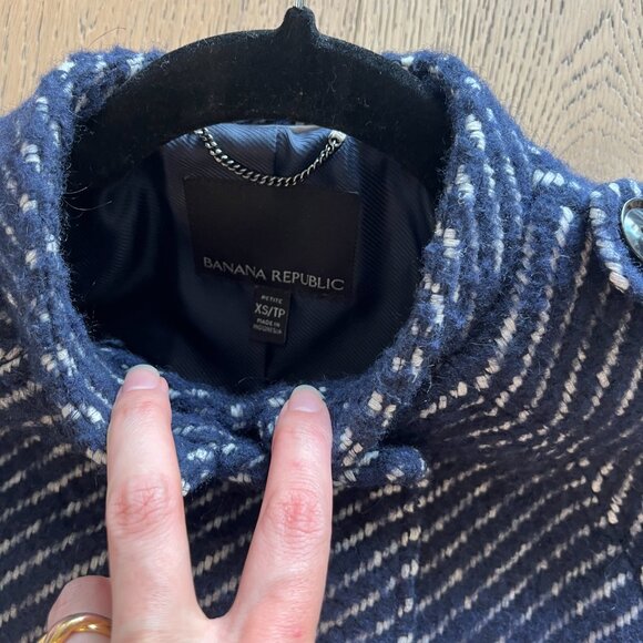 Banana Republic Navy Cape Jacket - Size Petite XS - Picture 5 of 7
